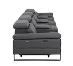 1246 Divanitalia Modular Power Triple Reclining Triple Console Sofa with Power Reclining Headrests - Top Grain Italian Leather