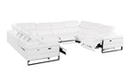1246 Divanitalia 8-Piece U-Shaped Modular Power Reclining Sectional Sofa with 4 Power Recliners and Power Headrests - Top Grain Italian Leather