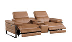 1246 Divanitalia Modular Power Dual Reclining Sofa, Console Loveseat, and Chair Set with Power Headrests - Top Grain Italian Leather - Cognac - SKU 1246-COGNAC-7.5-HT-3PC - view 8