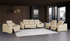 1116 Divanitalia 7-Piece Modular Power Reclining Sofa, Loveseat & Chair Set in Top Grain Italian Leather with 5 Power Recliners & Power Headrests - Beige - SKU 1116-BEIGE-7.5-HT-3PC - view 2