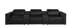 1126 Divanitalia 5-Piece Modular Power Reclining Sofa in Top Grain Italian Leather with 3 Power Recliners & Power Headrests