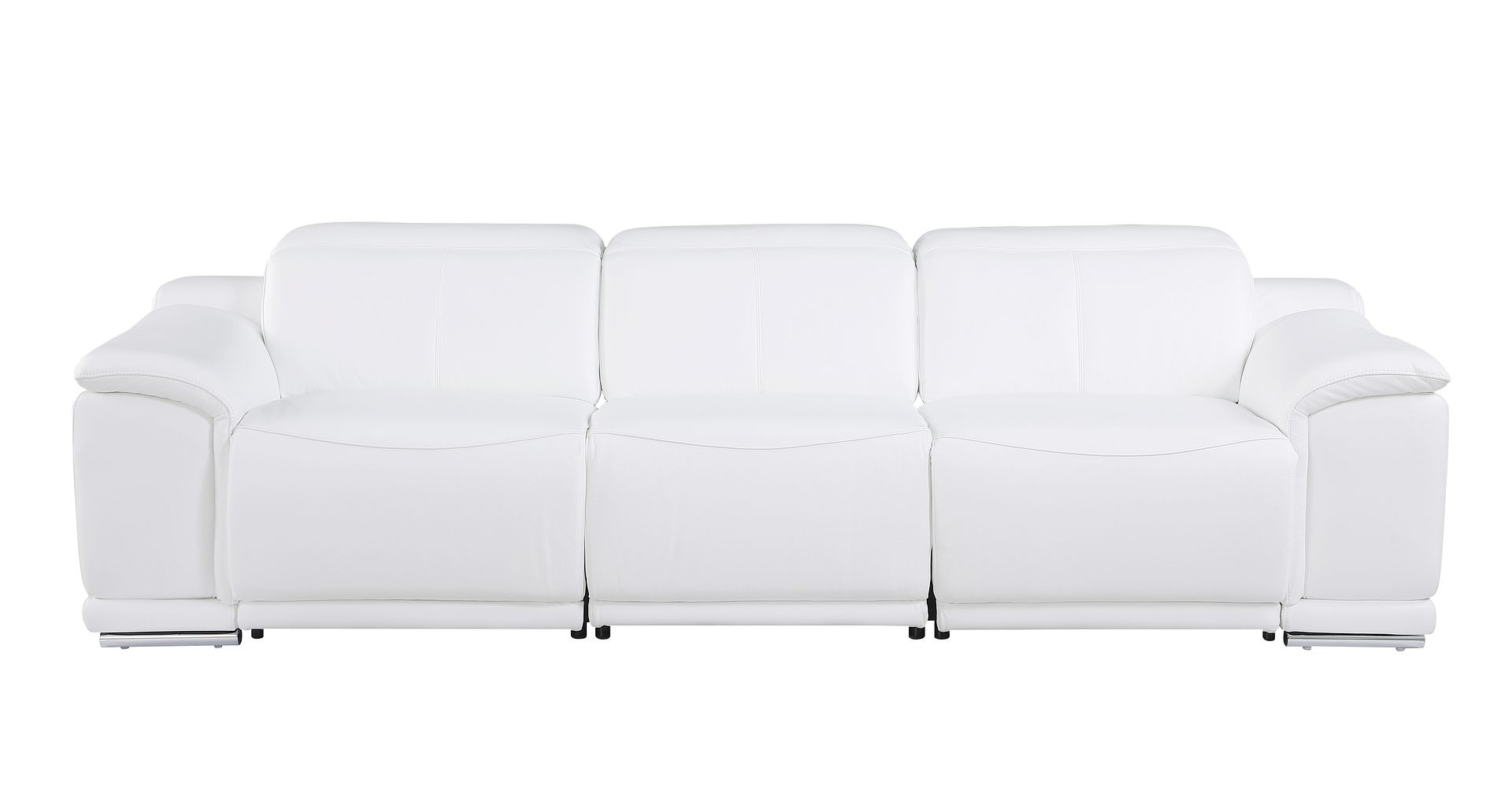 9762 Divanitalia 3-Piece Modular Power Reclining Sofa with 3 Power Recliners in Top Grain Italian Leather