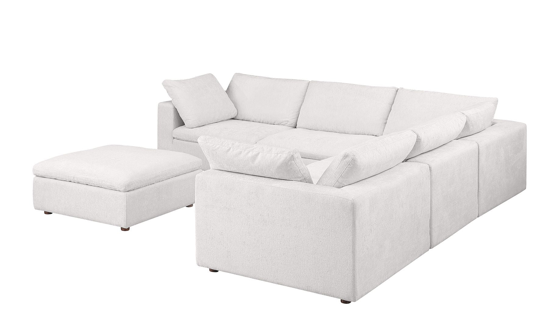 1100 Divanitalia 6-Piece L-Shaped Sectional Sofa - Top-grain Italian Leather