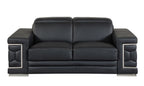 692 Divanitalia 2-Piece Sofa Set with Adjustable Headrest in Top-grain Italian Leather - Black - SKU 692- BLACK 2PC (S/L) - GROUP - view 7