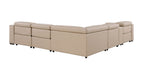 1208 6-Piece L-Shaped Leather Reclining Sectional Sofa with 3 Power Recliners
