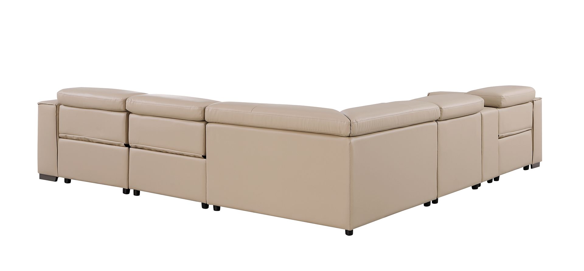 1208 6-Piece L-Shaped Leather Reclining Sectional Sofa with 3 Power Recliners