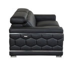 692 Divanitalia Sofa with Adjustable Headrest in Top-grain Italian Leather - Black - SKU 692-S-BLACK - view 5