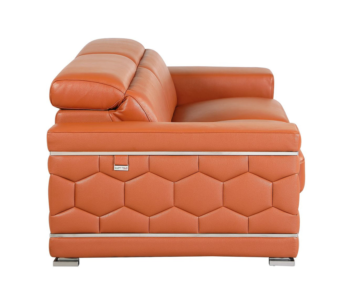 692 Divanitalia Sofa with Adjustable Headrest in Top-grain Italian Leather - Camel - SKU 692-S-CAMEL - view 5