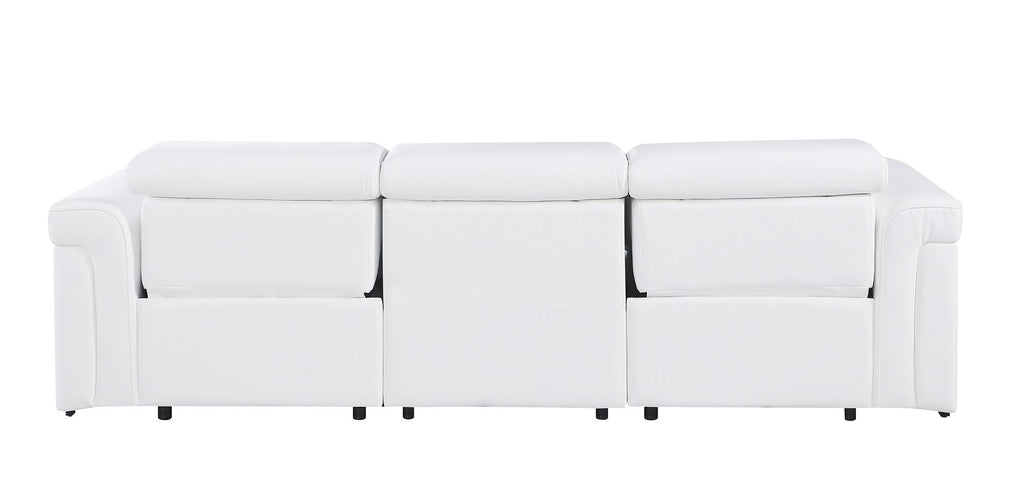 1126 Divanitalia 3-Piece Modular Power Reclining Sofa in Top Grain Italian Leather with 2 Power Recliners & Power Headrests
