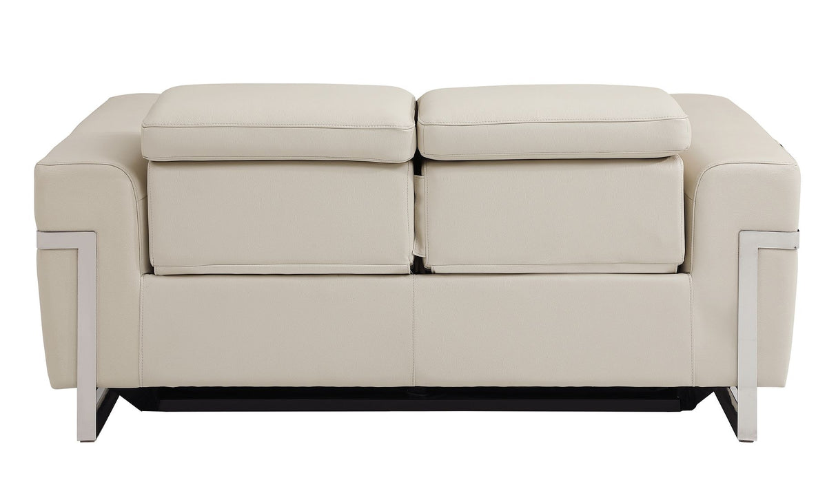 990 Divanitalia Power Reclining Loveseat with Power Headrest in Top-grain Italian Leather - Beige - SKU 990-BEIGE-L - view 4