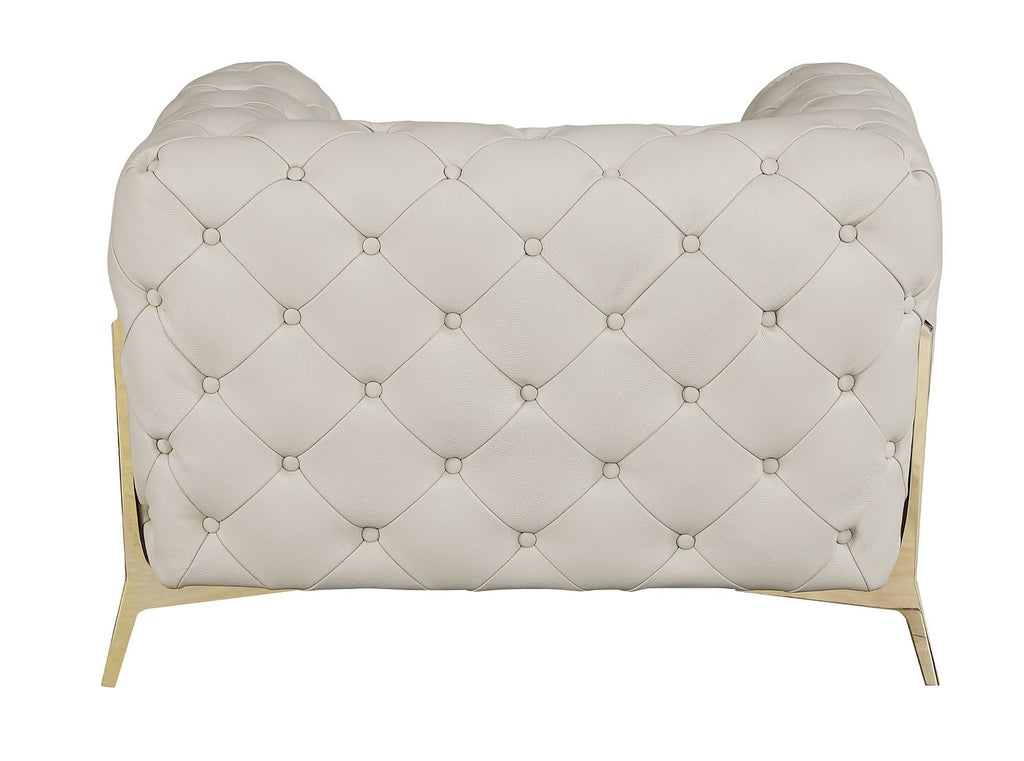970 Divanitalia 3-Piece Sofa Set in Top-grain Italian Leather - Cream - SKU 970- CREAM 3PC (S/CH/CH) - GROUP - view 6