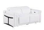 1126 Divanitalia Power Reclining Loveseat in Top Grain Italian Leather with 2 Power Recliners & Power Headrests
