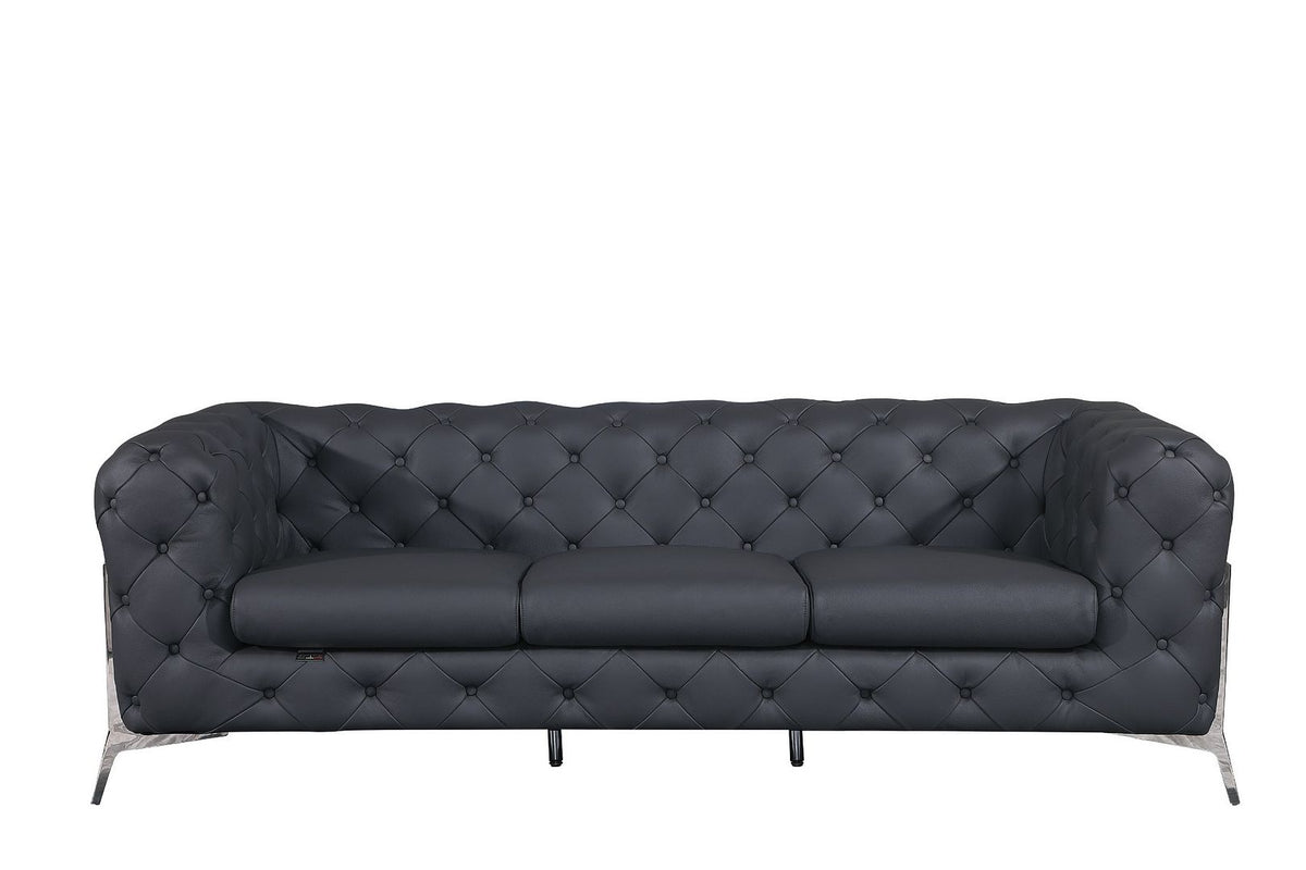 970 Divanitalia Sofa in Top-grain Italian Leather - Dark Grey - SKU 970-S-DARK GRAY