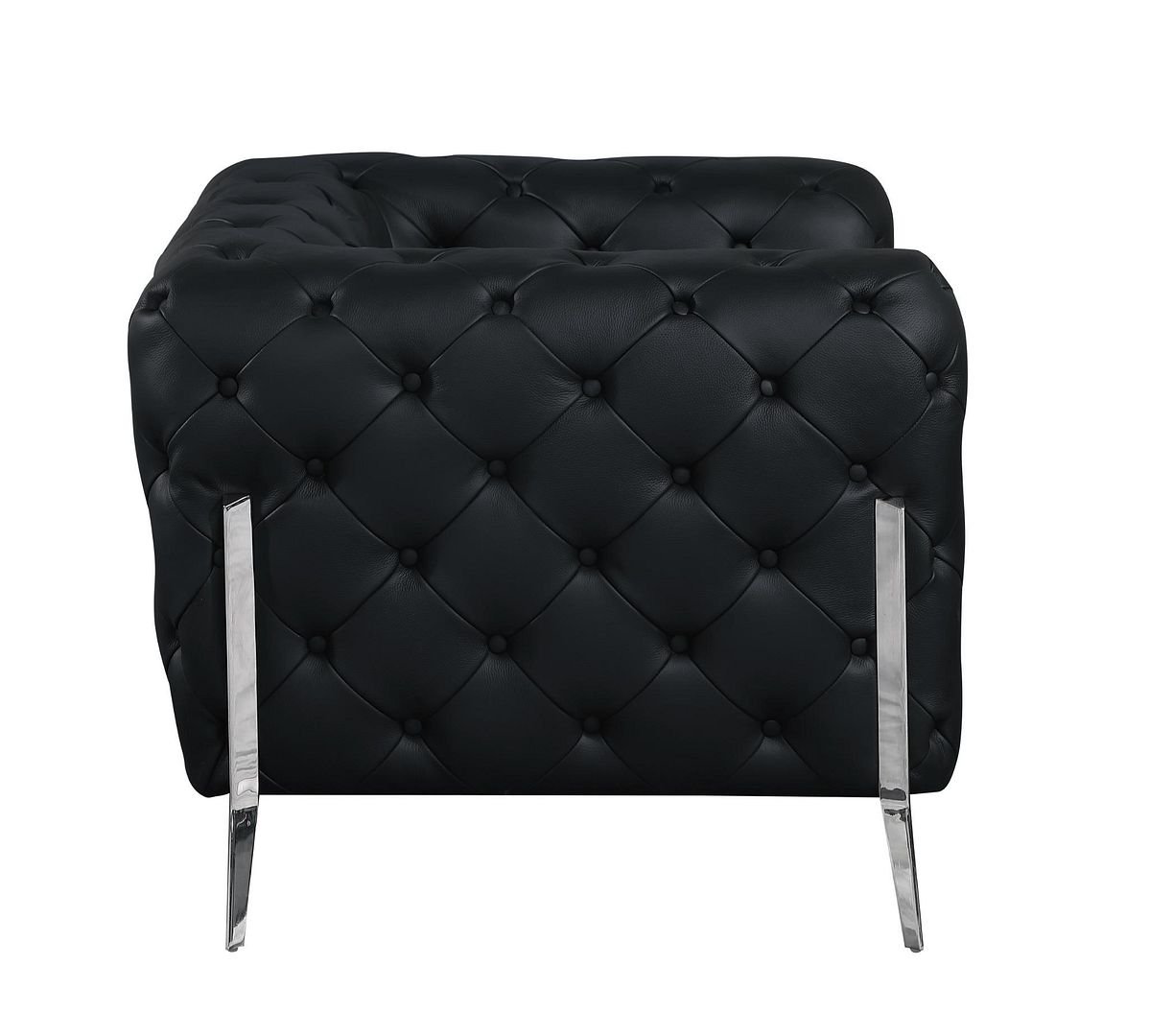 970 Divanitalia Chair in Top-grain Italian Leather - Black