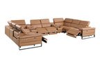 1246 Divanitalia 10-Piece U-Shaped Modular Power Reclining Sectional Sofa with 4 Power Recliners and Power Headrests - Top Grain Italian Leather