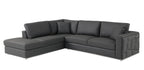 998 Divanitalia Cream Left Arm Facing Sectional Sofa in Top-grain Italian Leather - Dark Grey - SKU 998-Sectional-LAF-CHAISE-DARK GREY - view 2