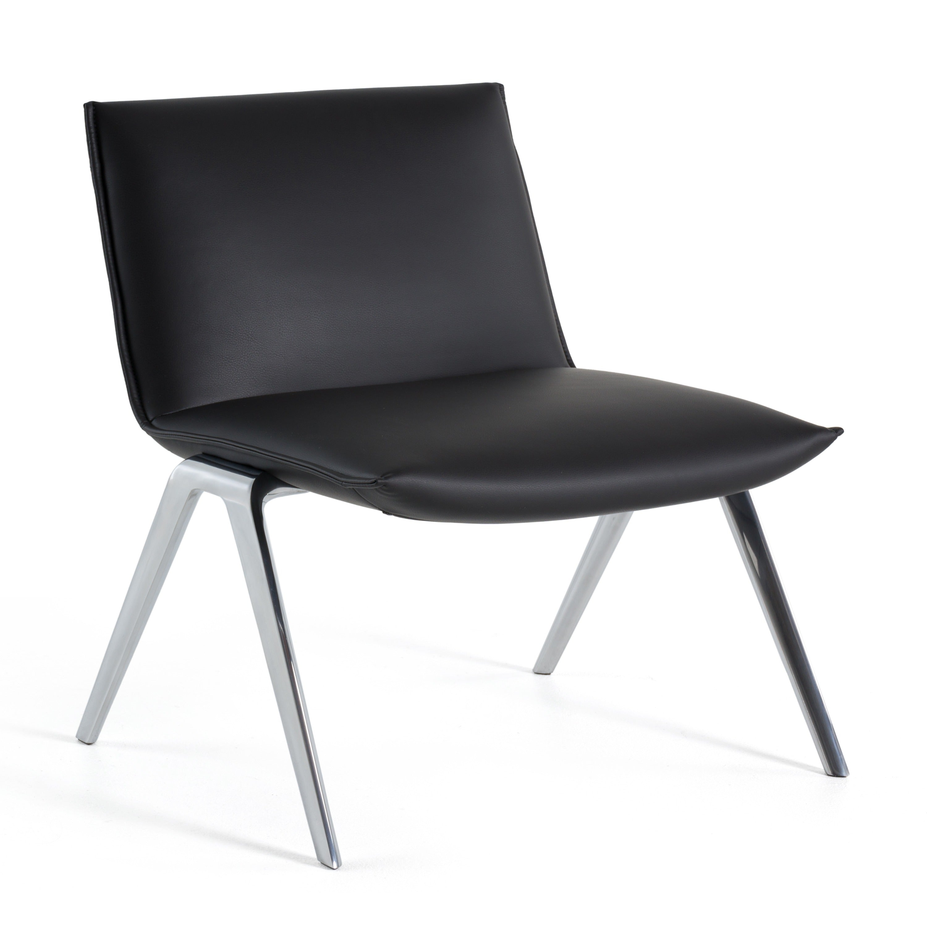 Modrest Cedric - Modern Black Vegan Leather Accent Chair