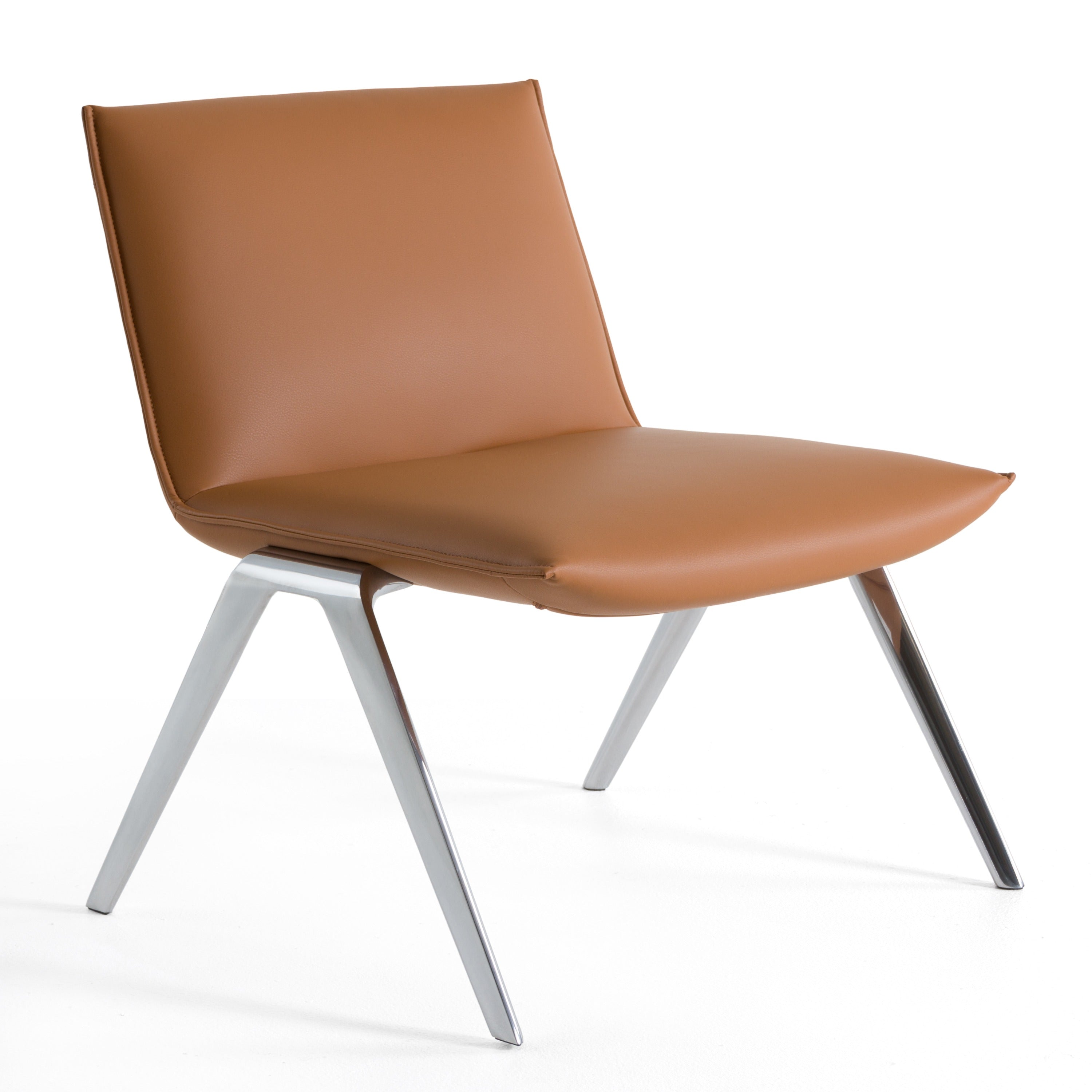 Modrest Cedric - Modern Camel Vegan Leather Accent Chair