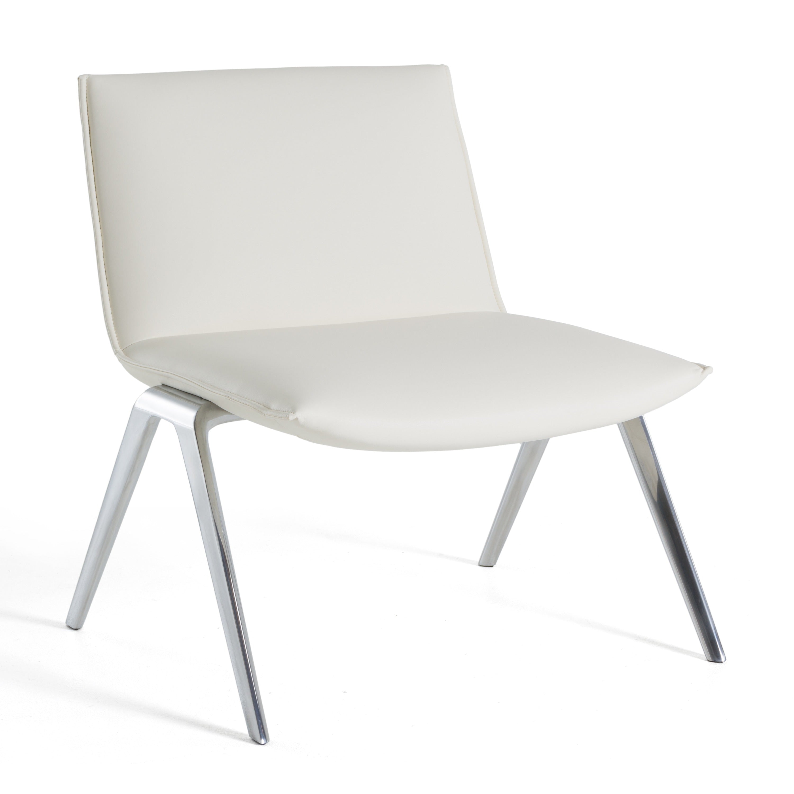 Modrest Cedric - Modern White Vegan Leather Accent Chair