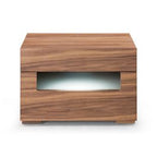 Ceres - Contemporary LED Walnut Nightstand