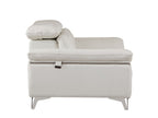727 Divanitalia Sofa with Adjustable Headrest in Top-grain Italian Leather - White - SKU 727-S-WHITE - view 5