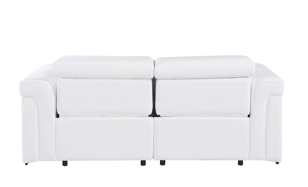 1126 Divanitalia 2-Piece Modular Power Reclining Loveseat in Top Grain Italian Leather with 2 Power Recliners & Power Headrests - White - SKU 1126-WHITE-2.2-HT - view 7