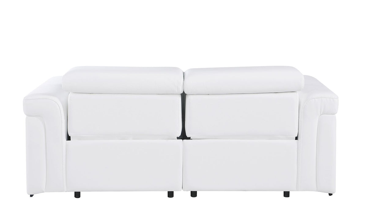 1126 Divanitalia 2-Piece Modular Power Reclining Loveseat in Top Grain Italian Leather with 2 Power Recliners & Power Headrests - White - SKU 1126-WHITE-2.2-HT - view 7