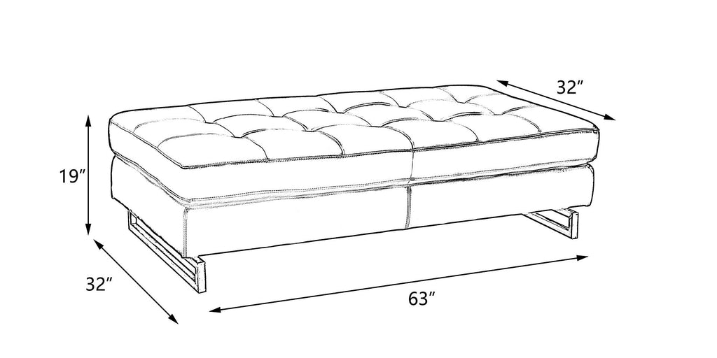 8136 Genuine Leather Ottoman