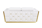 1111 Divanitalia 2-Piece Sofa Set with Adjustable Headrest in Top-grain Italian Leather - White - SKU 1111-WHITE-2PC - view 10