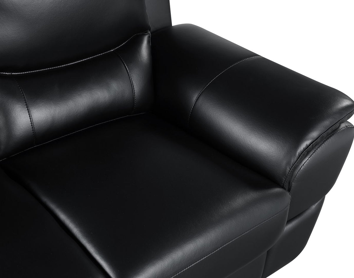4572 Modern Genuine Leather Sofa - Black - SKU 4572-S-BLACK - view 5