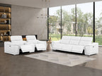 2679 Genuine Leather Reclining Set - Sofa and Loveseat with 5 Power Recliners - White - SKU 2679-WHITE-6.5-HT-2PC - view 2