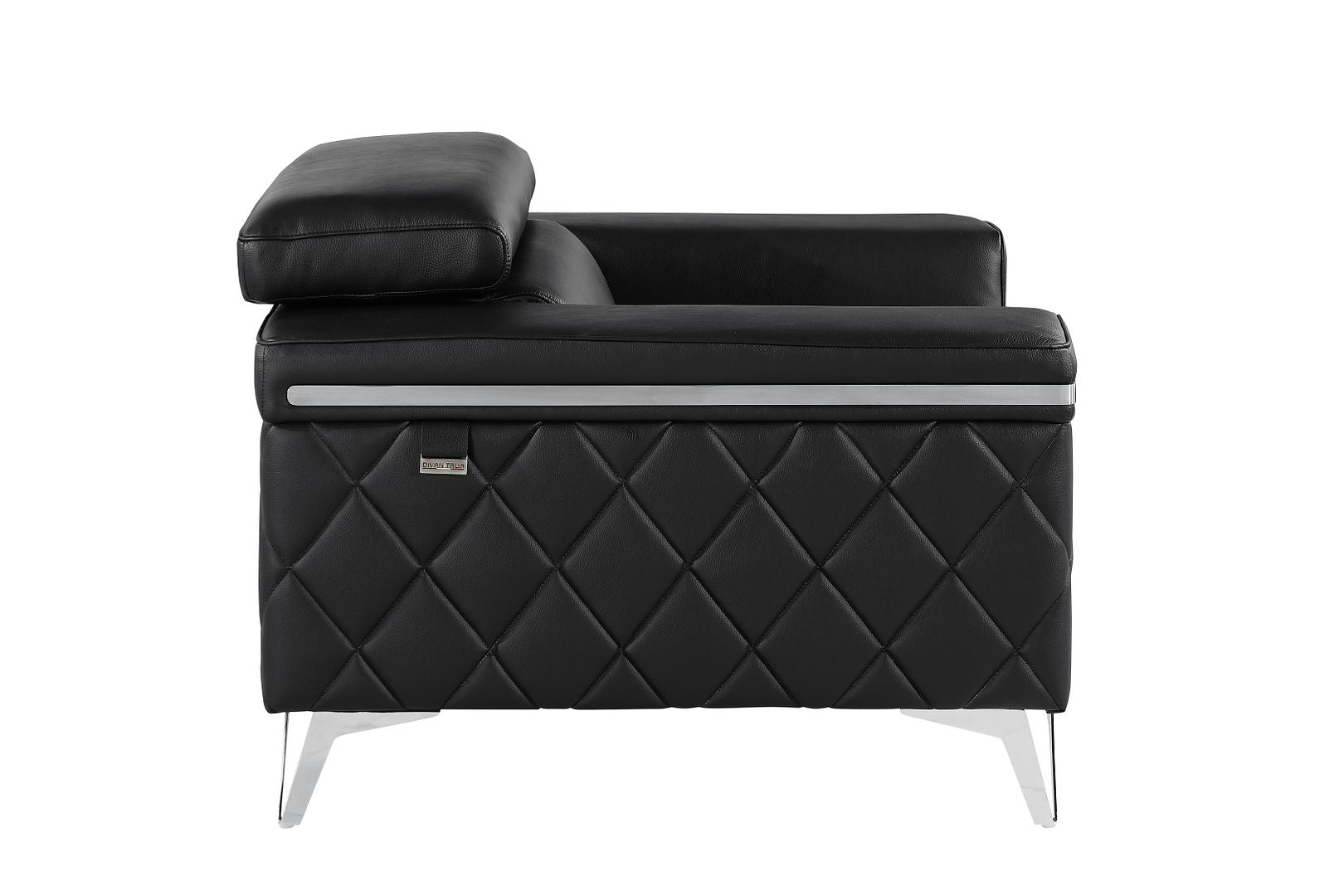 1140 Divanitalia Chair with Adjustable Headrest in Top-grain Italian Leather