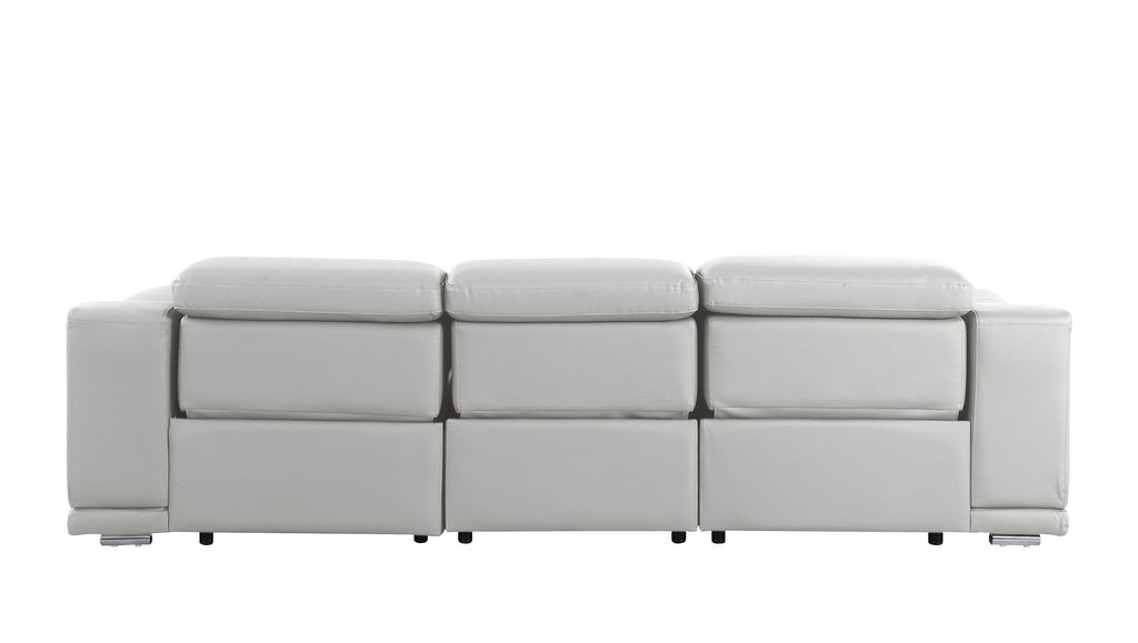 9762 Divanitalia 3-Piece Modular Power Reclining Sofa with 3 Power Recliners in Top Grain Italian Leather