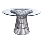 Chandler - Modern Round Glass & Black Stainless Steel Dining Table