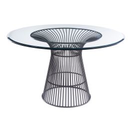 Chandler - Modern Round Glass & Black Stainless Steel Dining Table