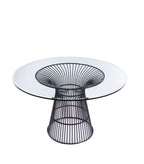 Chandler - Modern Round Glass & Black Stainless Steel Dining Table