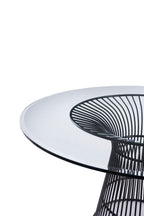 Chandler - Modern Round Glass & Black Stainless Steel Dining Table