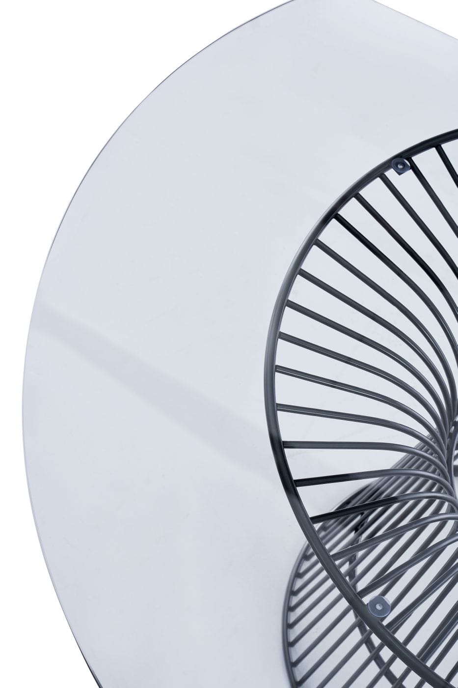 Chandler - Modern Round Glass & Black Stainless Steel Dining Table