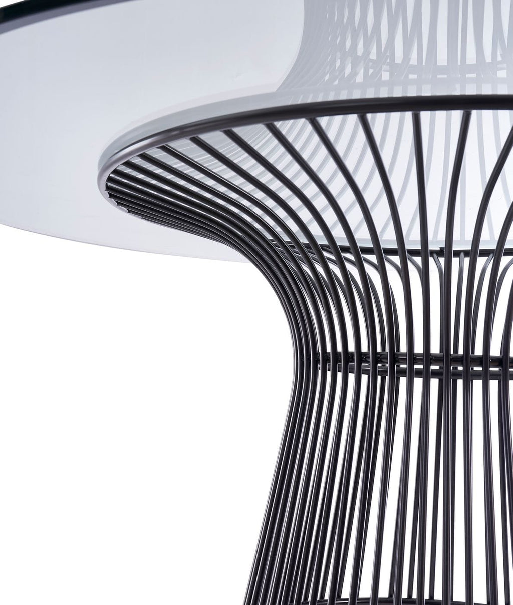 Chandler - Modern Round Glass & Black Stainless Steel Dining Table