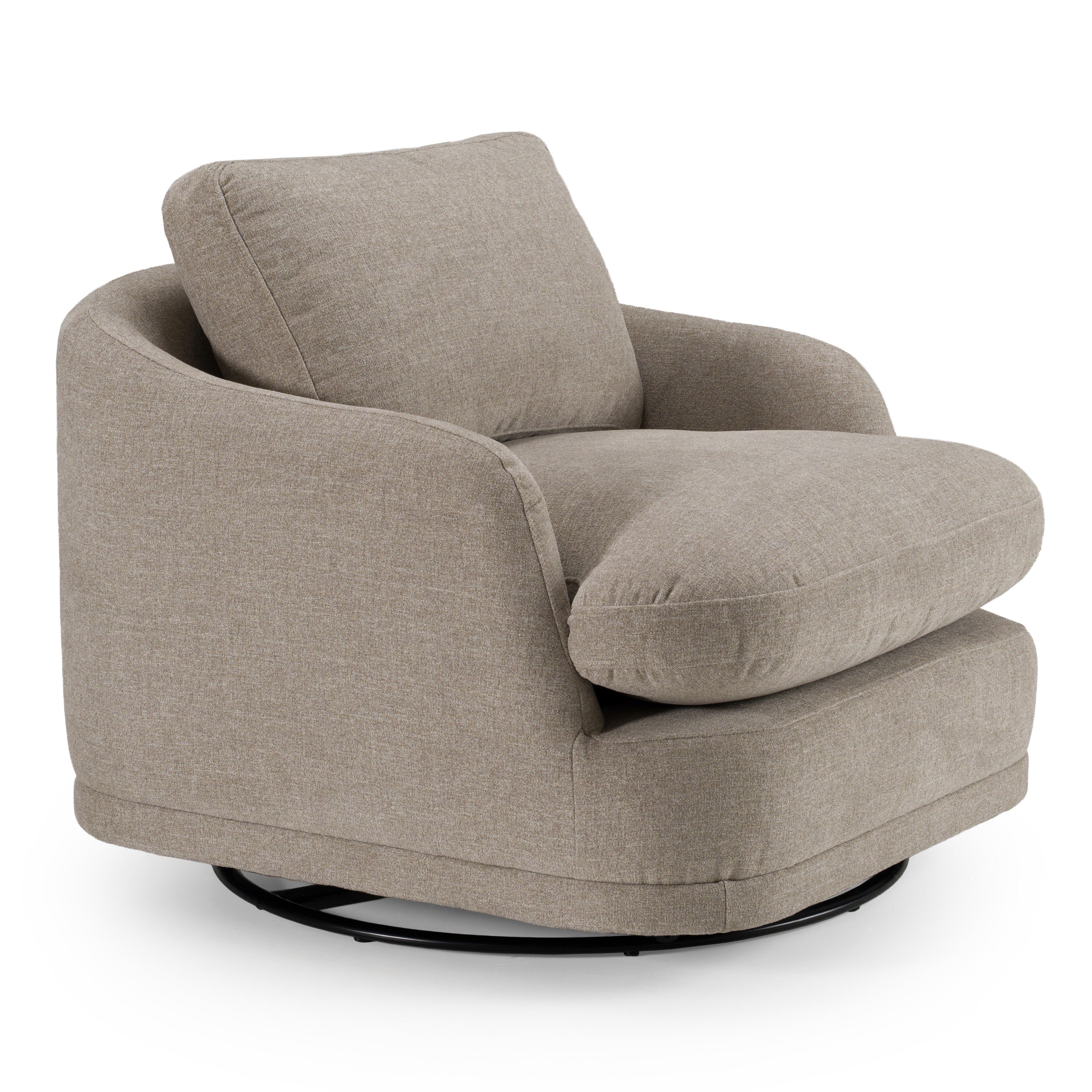 Divani Casa Chantry - Modern Grey Sand Fabric Swivel Accent Chair