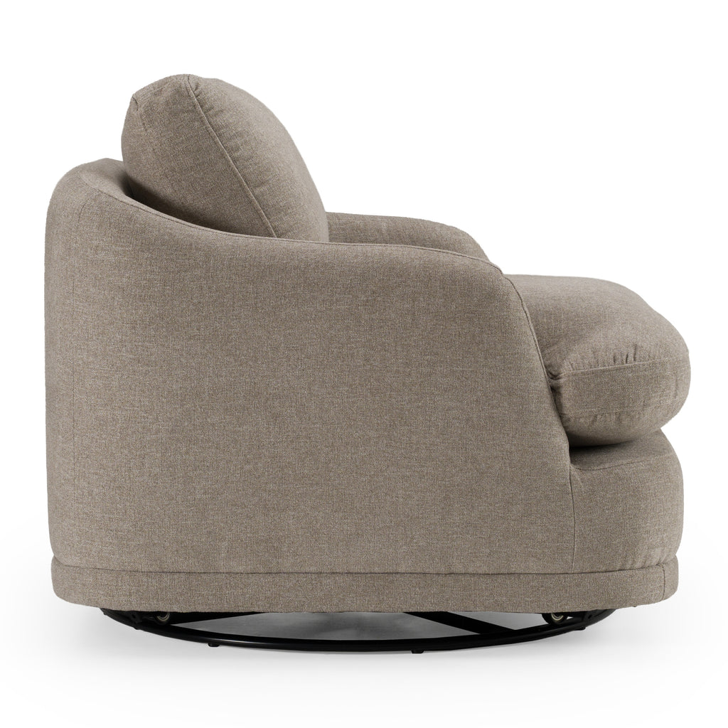 Chantry - Modern Grey Sand Fabric Swivel Accent Chair