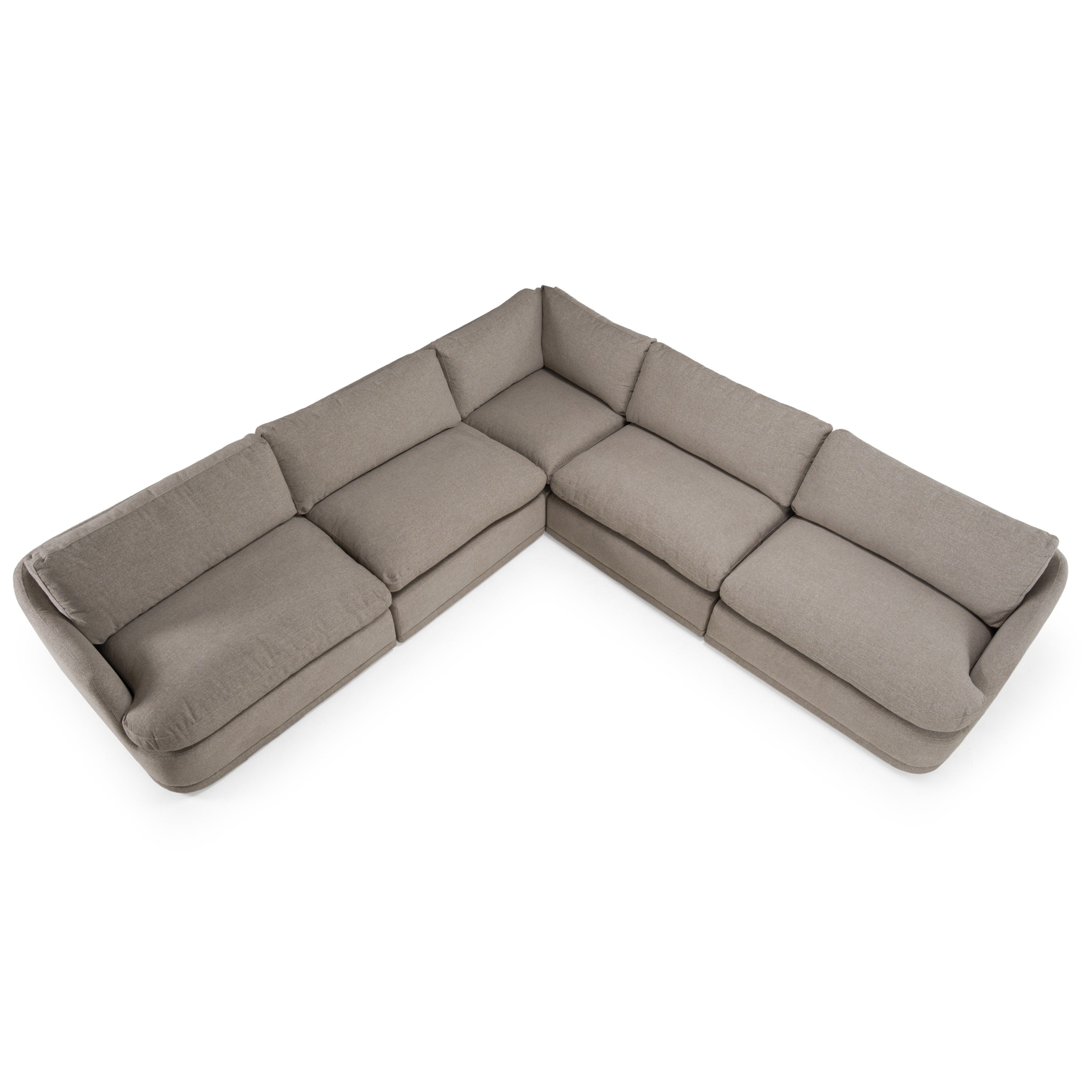 Divani Casa Chantry - Modern Grey Sand Fabric Sectional Sofa