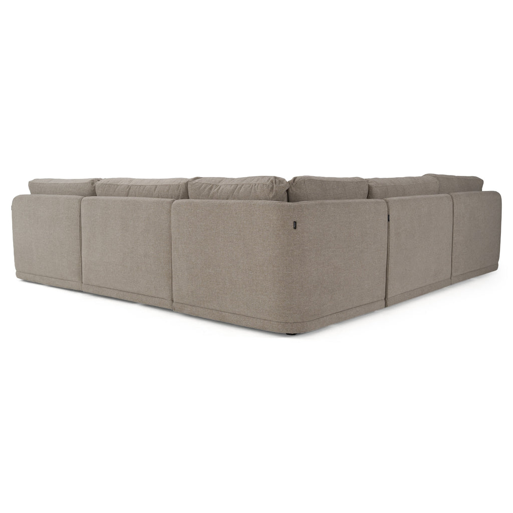 Chantry - Modern Grey Sand Fabric Sectional Sofa