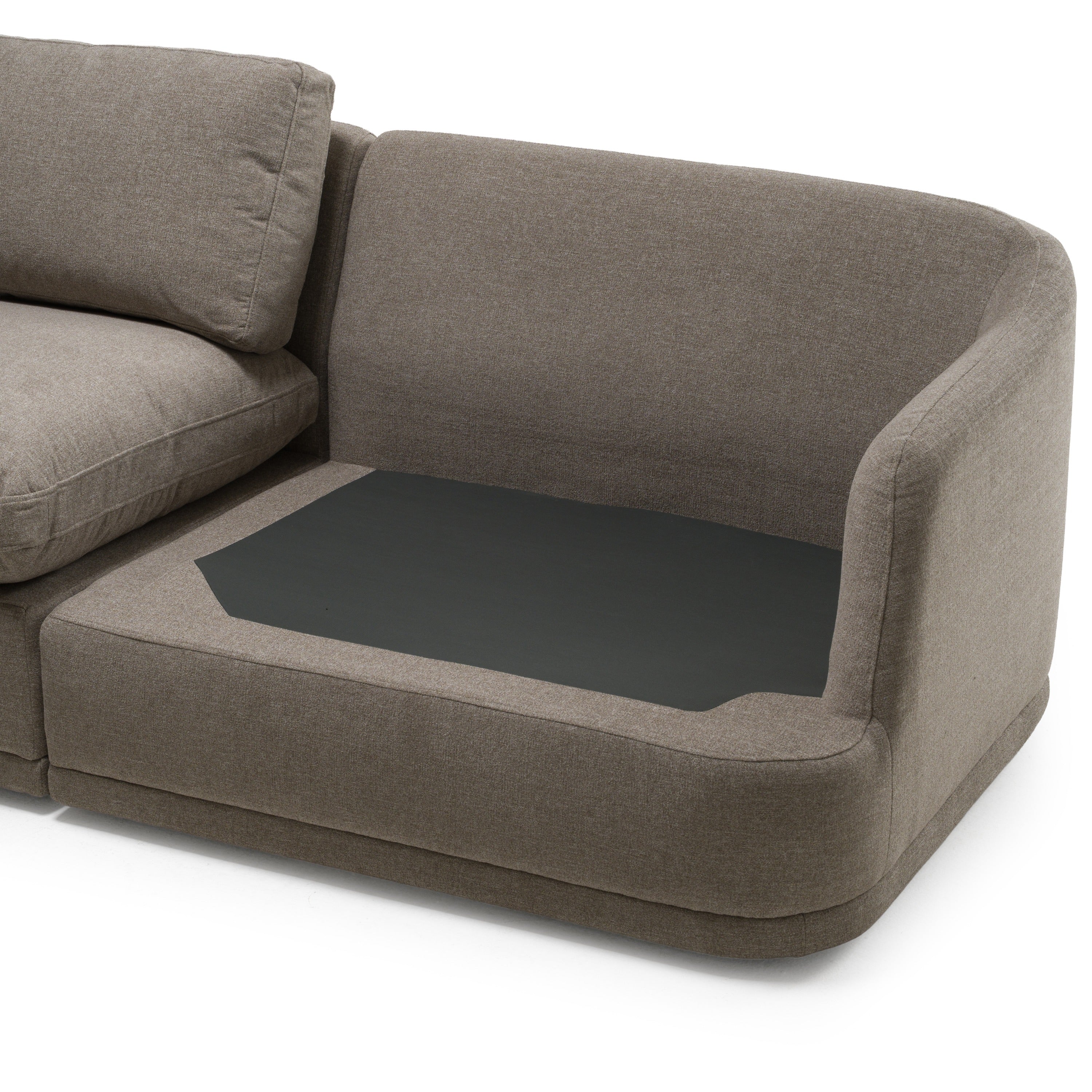 Chantry - Modern Grey Sand Fabric Sectional Sofa