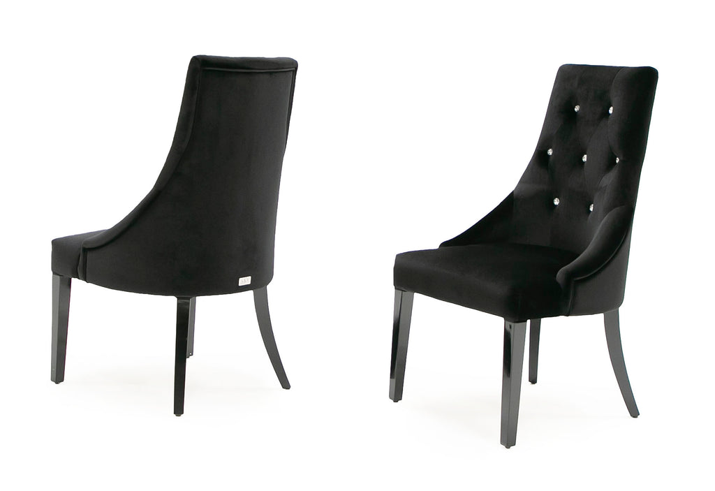 Charlotte - Grey Velour & White High Gloss Dining Chair (Set of 2) - Grey Velour & White High Gloss Dining Chair (Set of 2)