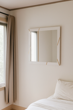 Nixa - Modern White & Gold Mirror - Modern White & Gold Mirror