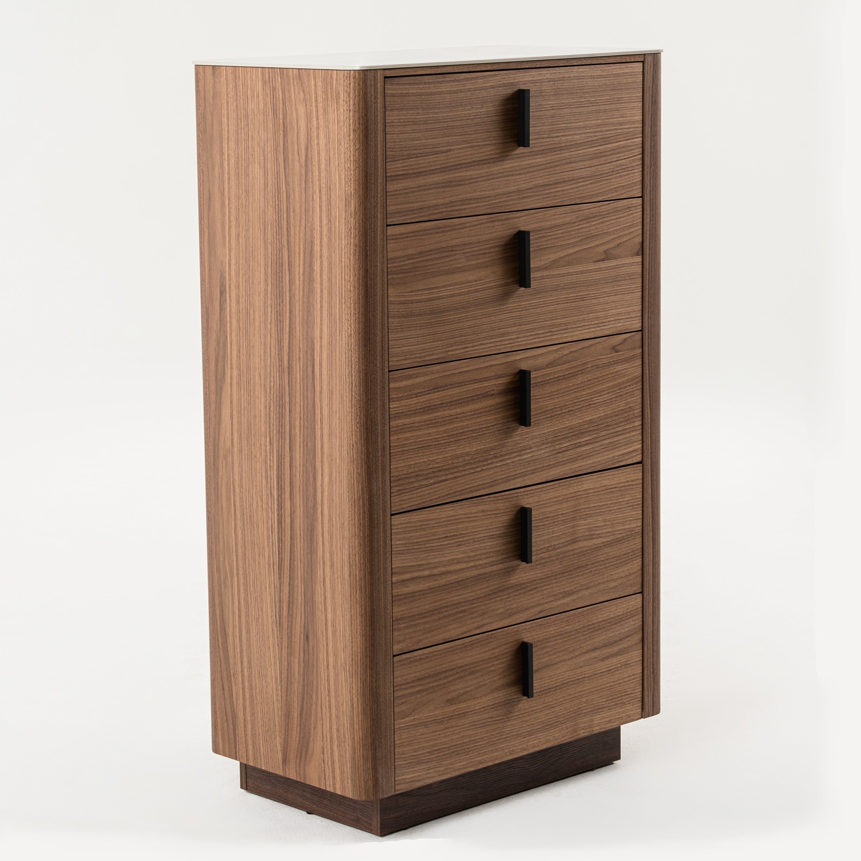 Chelton - Contemporary Walnut and White Ceramic Chest