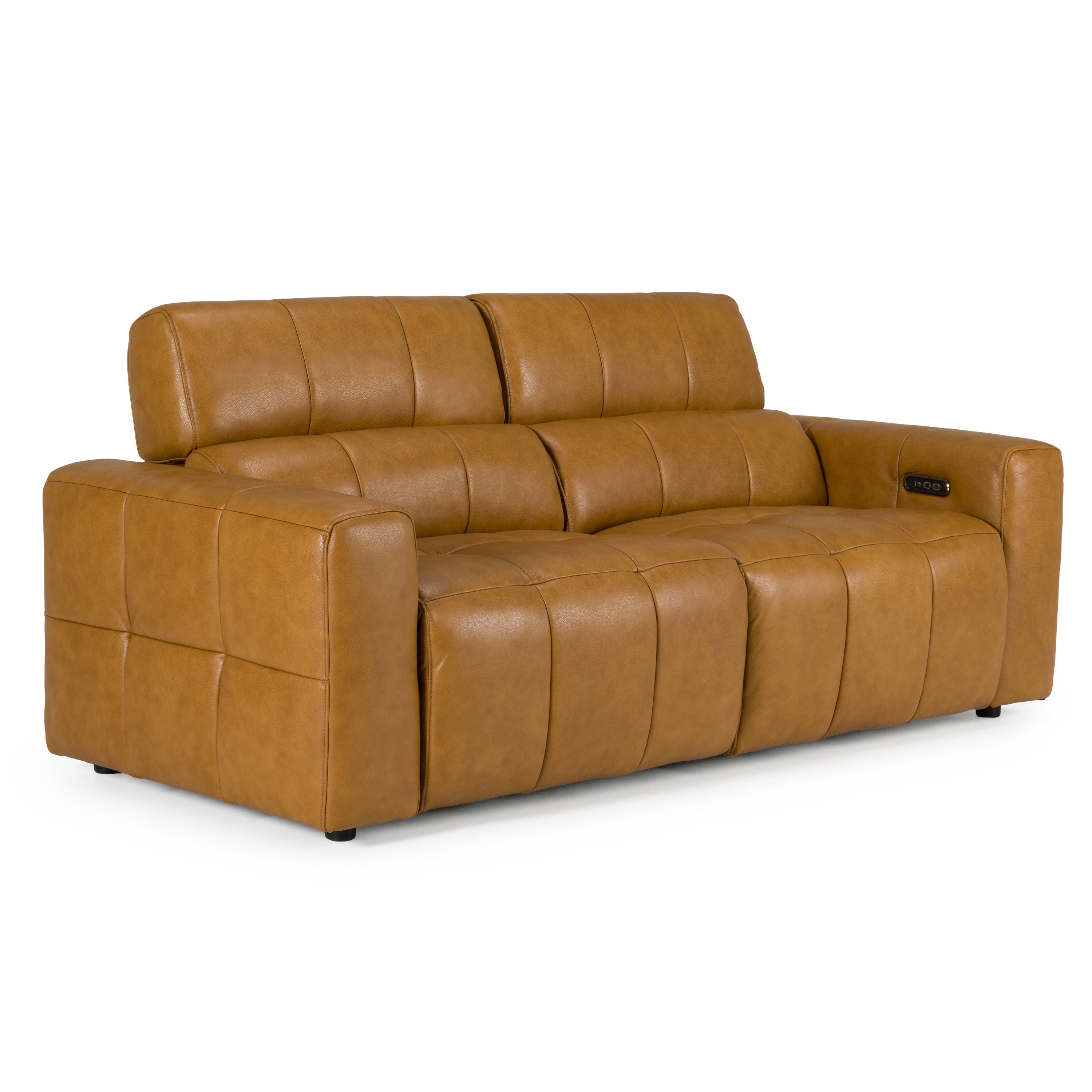 Divani Casa Chevak - Modern Brown Leather Sofa w/ 2 Recliners