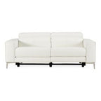 Chignik - Modern White Leather Sofa with 2 Recliners