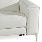 Chignik - Modern White Leather Sofa with 2 Recliners